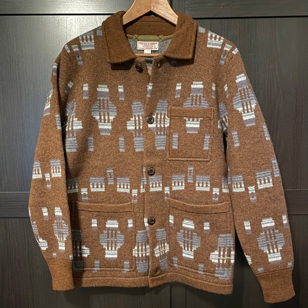 Boiled Merino Wool Jacquard Chore Jacket